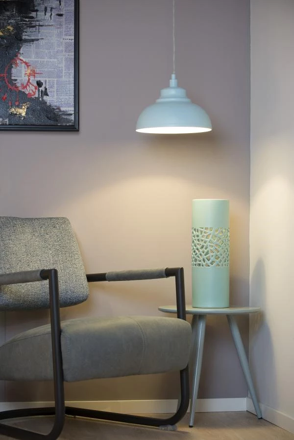 Lucide ISLA - Pendant light - Ø 29 cm - 1xE14 - Pastel Blue - ambiance 1